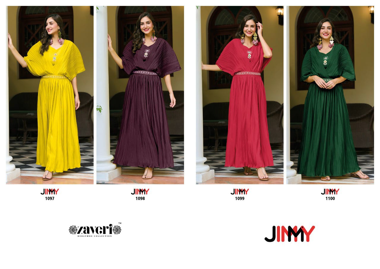 Zaveri Jimmy Stylish Designer Heavy Wholesale Party Wear Kurtis
